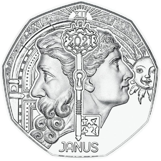 5 Euro Rakúsko 2021 - Novoročná minca Janus (BU)