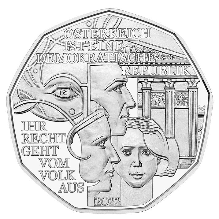 5 Euro Rakúsko 2022 - Demokrácia (BU)