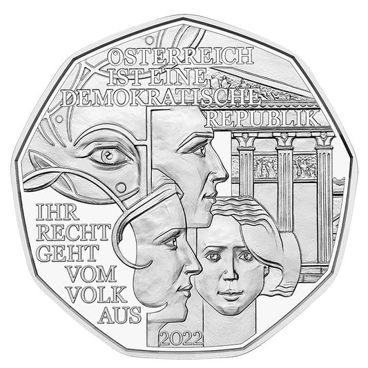 5 Euro Rakúsko 2022 - Demokrácia (BU)