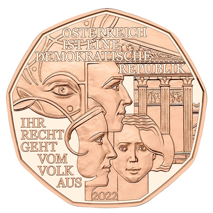 5 Euro Rakúsko 2022 - Demokrácia (UNC)
