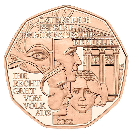 5 Euro Rakúsko 2022 - Demokrácia (UNC)