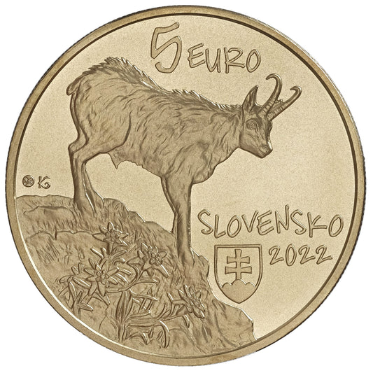 5 Euro Slovensko 2022 - Kamzík vrchovský tatranský (UNC)