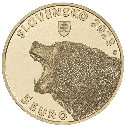 5 Euro Slovensko 2023 - Medveď hnedý (UNC)