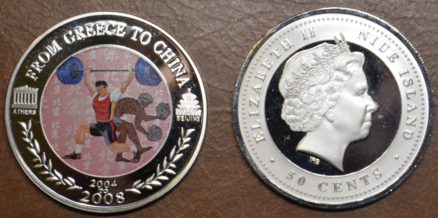 Niue 50 cent 2008 - Vzpieranie (Proof)