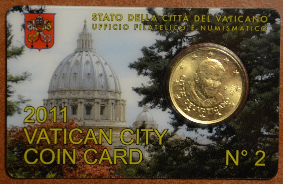 50 cent Vatikán 2011 oficiálna karta No. 2 (BU)