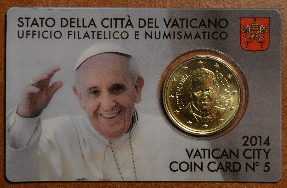 50 cent Vatikán 2014 oficiálna karta No. 5 (BU)
