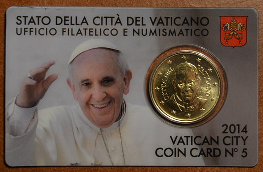 50 cent Vatikán 2014 oficiálna karta No. 5 (BU)