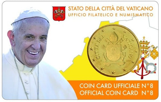 50 cent Vatikán 2017 oficiálna karta No. 8 (BU)