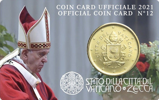 50 cent Vatikán 2021 oficiálna karta No. 12 (BU)