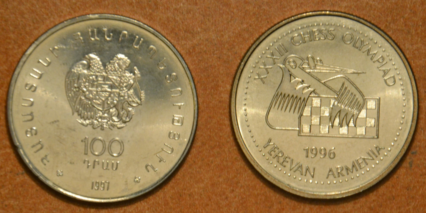 Arménsko 2x 100 dram 1996-1997 (UNC)