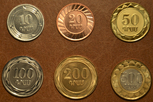 Arménsko 6 mincí 2003-2004 (UNC)