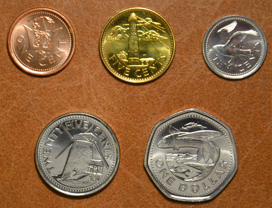 Barbados 5 mincí 2008-2009 (UNC)