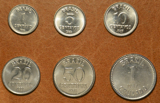 Brazília 6 mincí 1986-1988 (UNC)