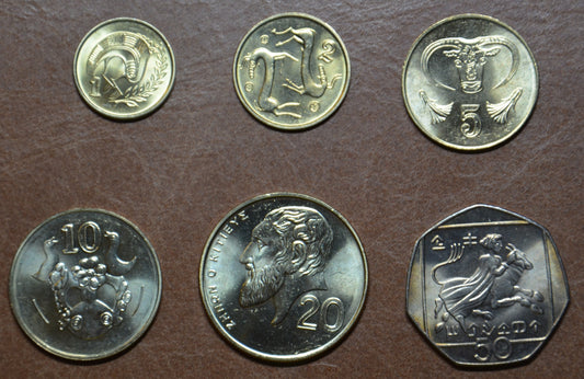 Cyprus 6 mincí 1991-2004 (UNC)