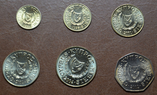 Cyprus 6 mincí 1991-2004 (UNC)