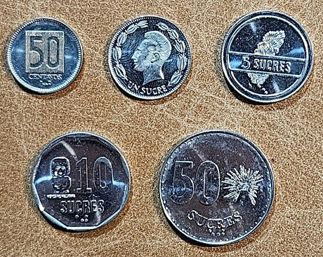 Ekvádor 5 mincí 1988 (UNC)