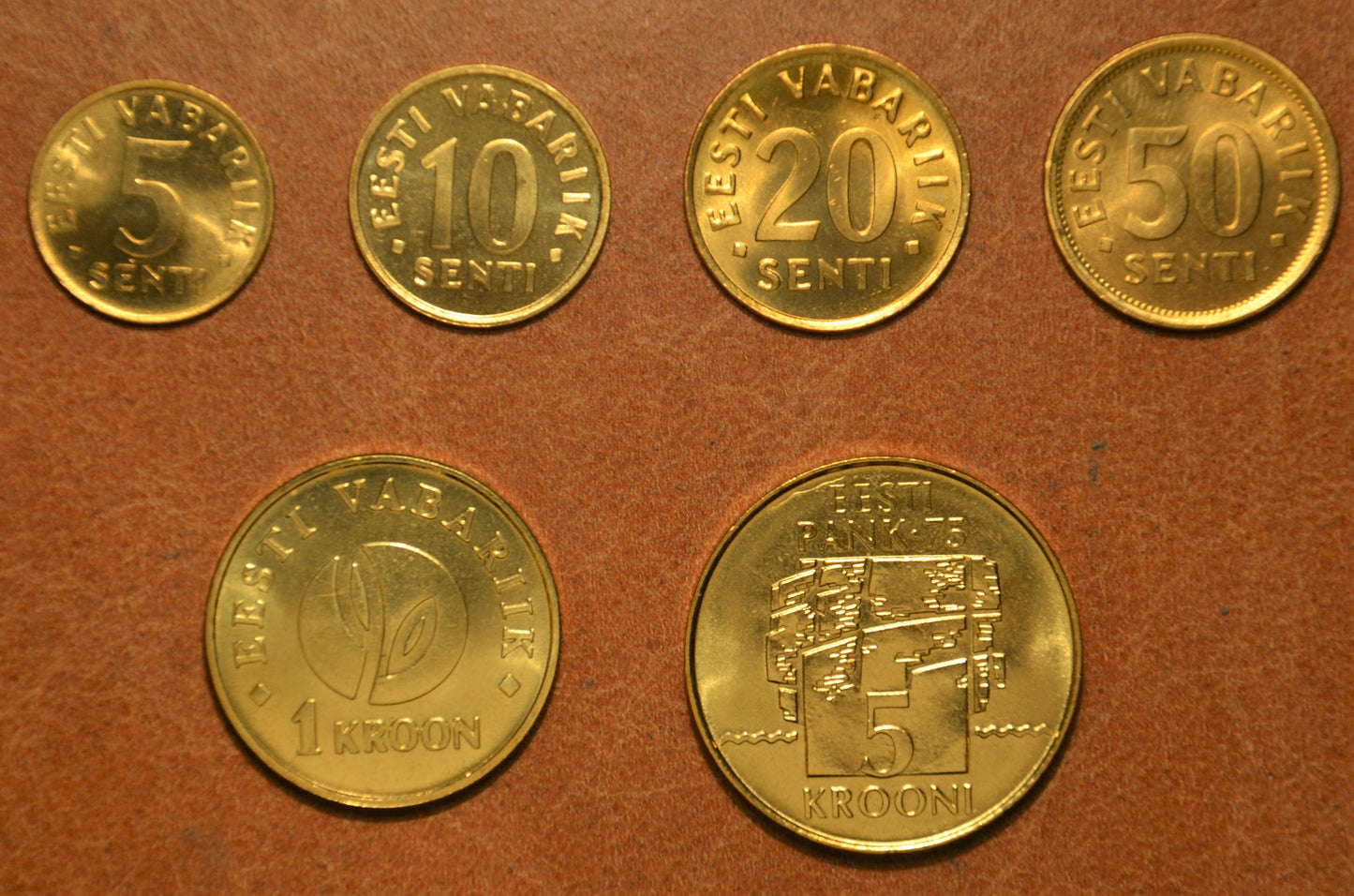 Estónsko 6 mincí 1991-2008  (UNC)
