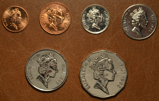 Fidži 6 mincí 1990/1992 (UNC)