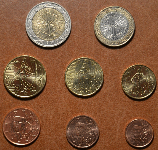Francúzsko 1999 sada 8 euromincí (UNC)