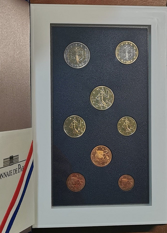 Francúzsko 2000 sada 8 euromincí (Proof)