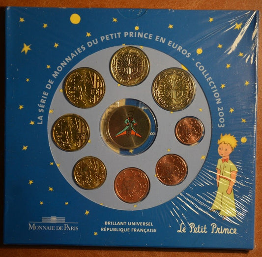 Francúzsko 2003 Malý princ sada 8 euromincí (BU)