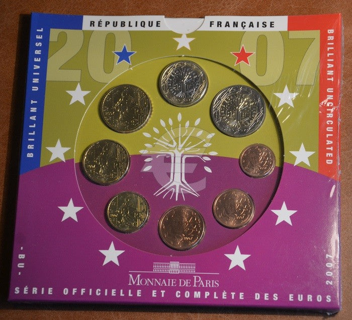 Francúzsko 2007 sada 8 euromincí (BU)