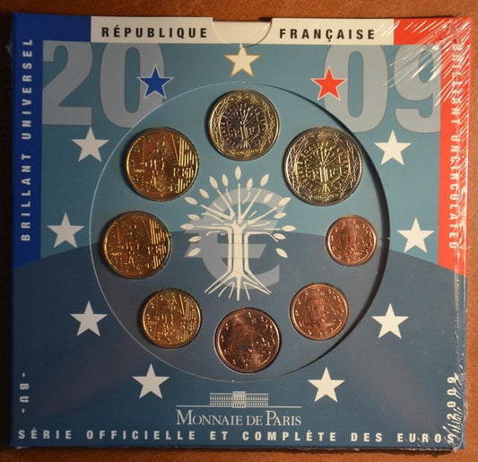 Francúzsko 2009 sada 8 euromincí (BU)