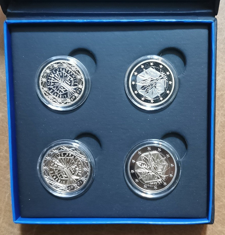 Francúzsko 2021-2022 sada 4 euromincí (Proof)