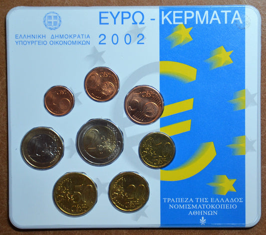 Grécko 2002 sada mincí - chybná verzia KNM (BU)