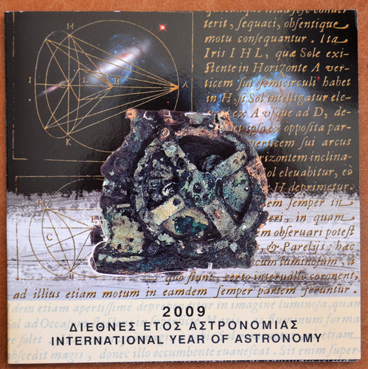 Grécko 2009 sada Astronómia so striebornou 10 Euro mincou (UNC)