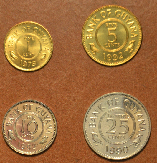 Guyana 4 mince 1990-1992 (UNC)