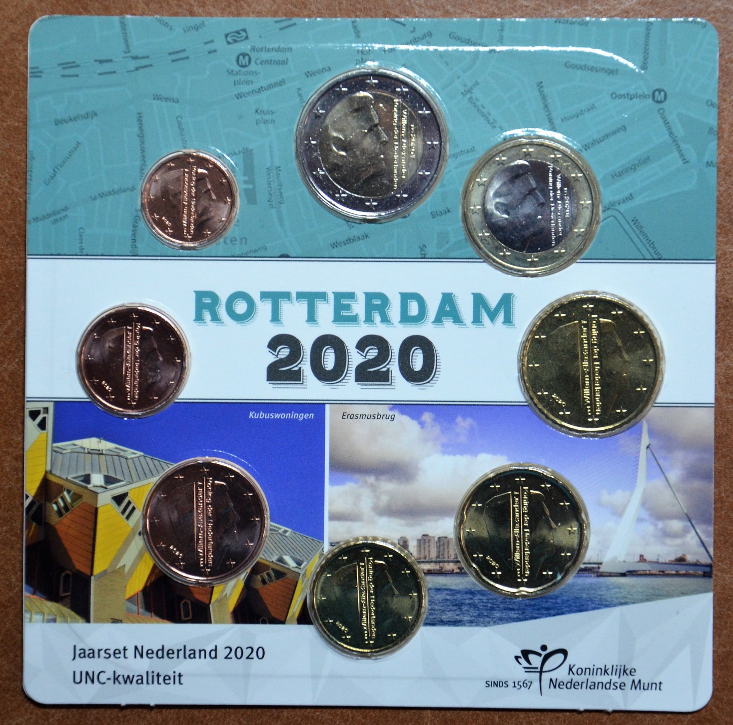 Holandsko 2020 sada 8 mincí - Rotterdam (UNC)