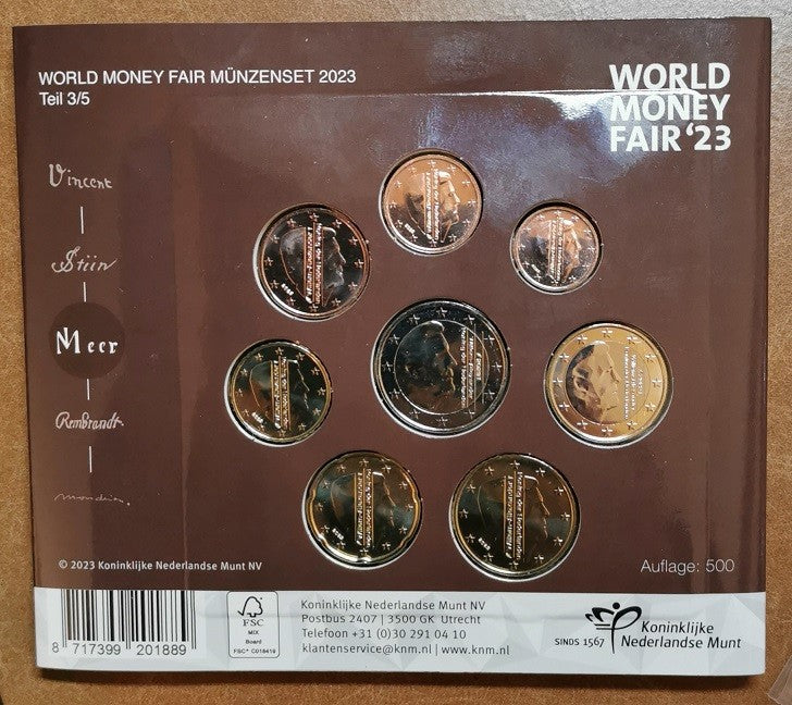 Holandsko 2023 WMF sada 8 mincí - Johannes Vermeer (BU)
