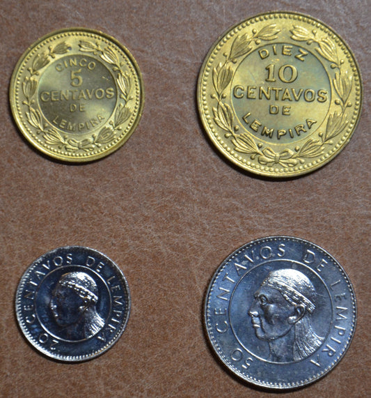 Honduras 4 mince 1989-1991 (UNC)
