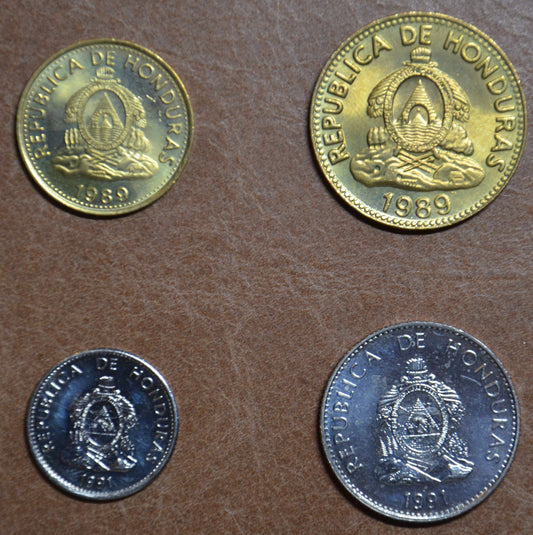 Honduras 4 mince 1989-1991 (UNC)