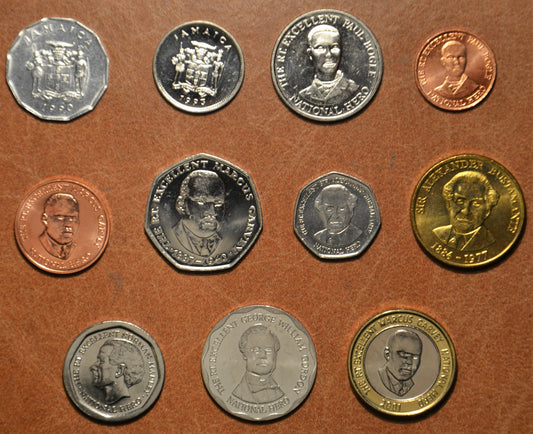 Jamajka 11 mincí 1990-2001 (UNC)