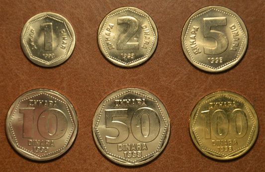 Juhoslávia 6 mincí 1993 (UNC)