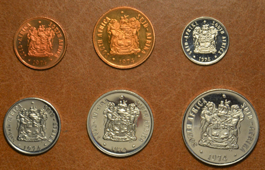 Južná Afrika 6 mincí 1974 (UNC)