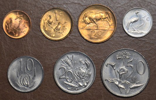 Južná Afrika 7 mincí 1970-1990 (UNC)
