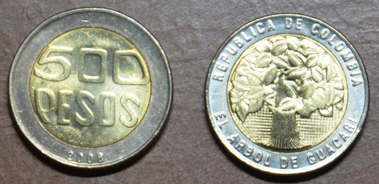 Kolumbia 500 Pesos 1996-2012 (UNC)