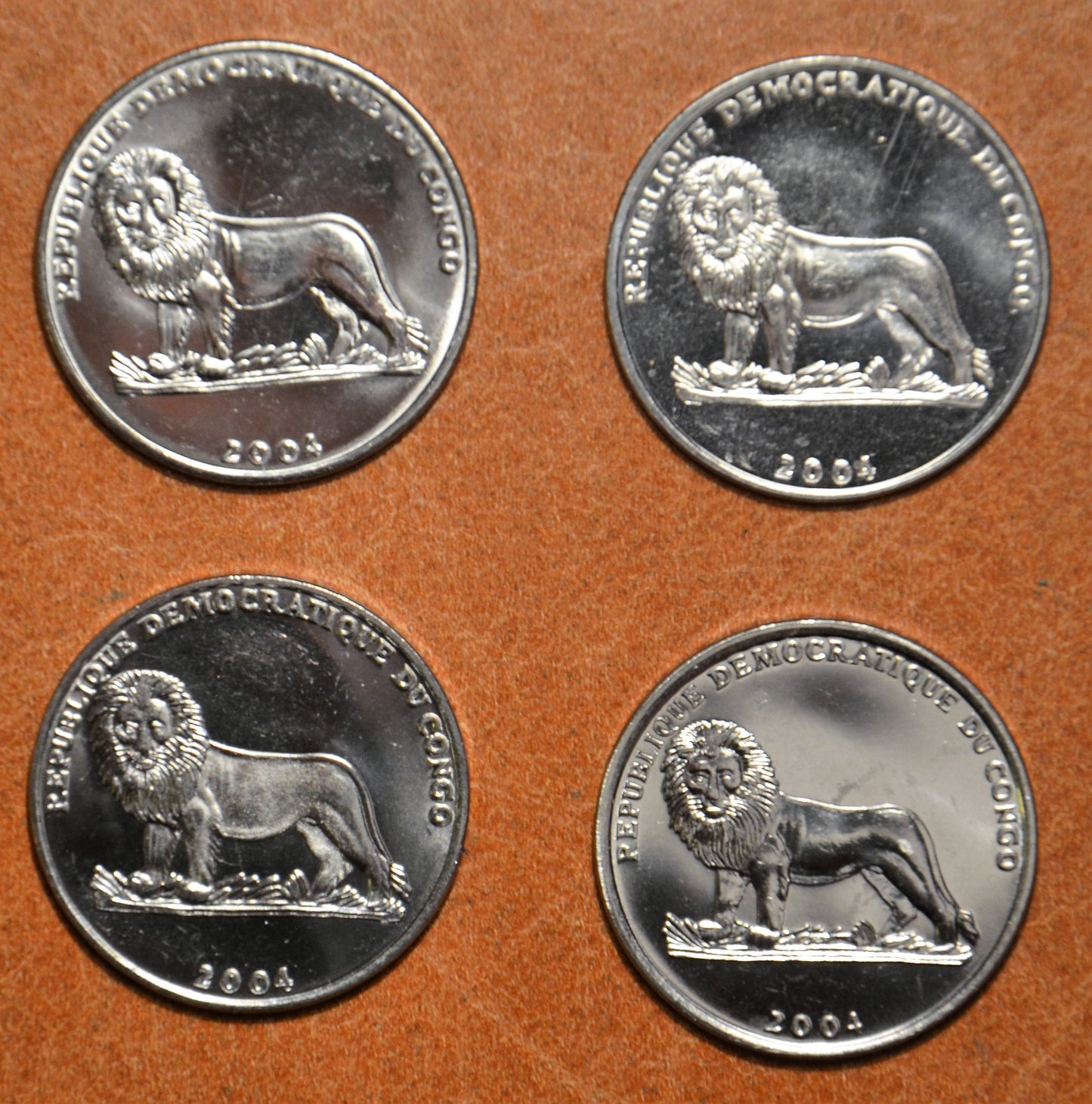 Kongo 4x 1 Franc 2004 (UNC)