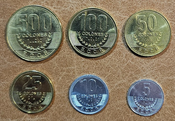 Kostarika 6 mincí 2007-2008 (UNC)
