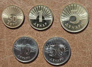 Macedónsko 5 mincí 1993-2008 (UNC)