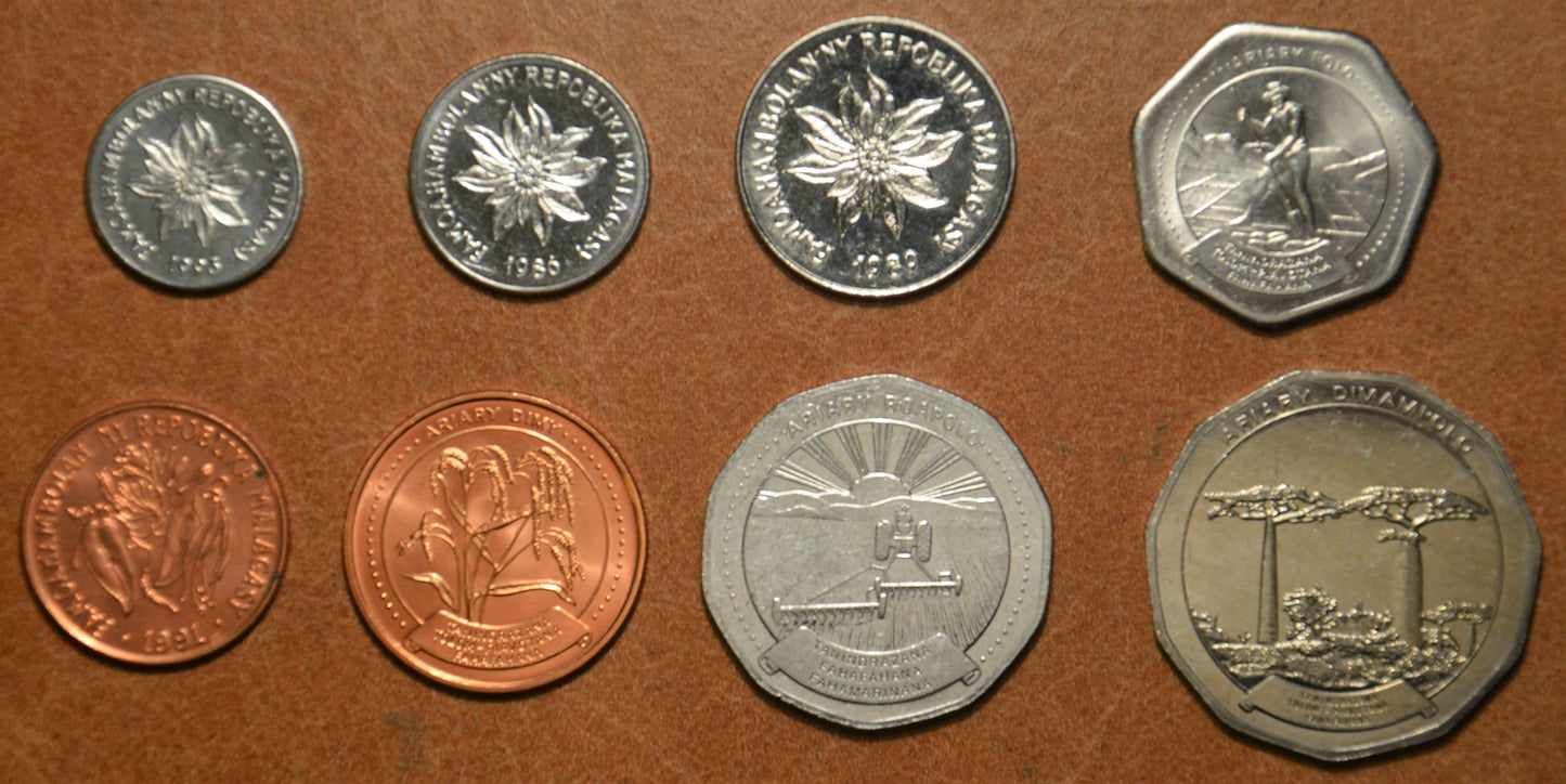 Madagaskar 8 mincí 1984-1994 (UNC)