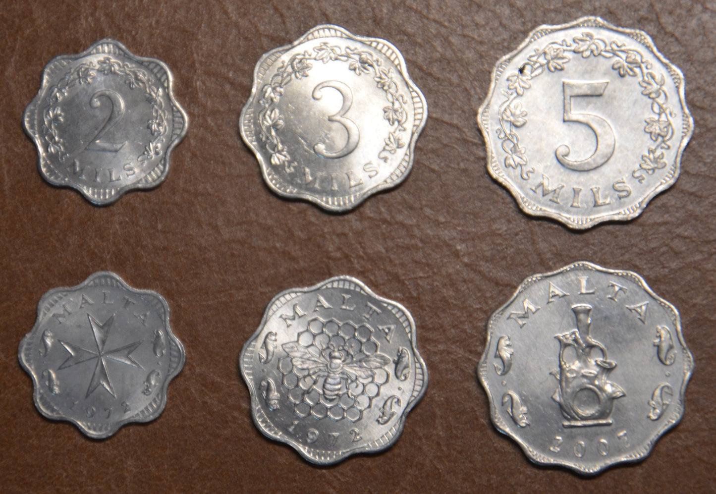 Malta 3 mince 1972-1981 (UNC)