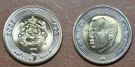 Maroko 5 Dirham - Mohammed VI. 2002 (UNC)
