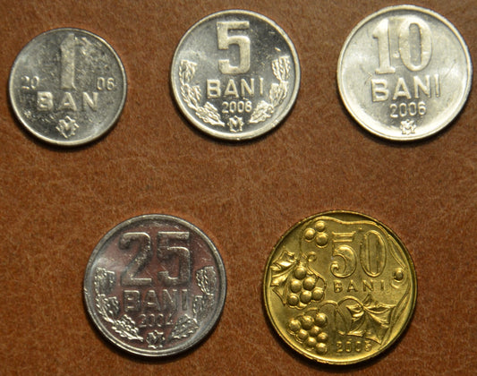 Moldavsko 5 mincí 2004-2006 (UNC)