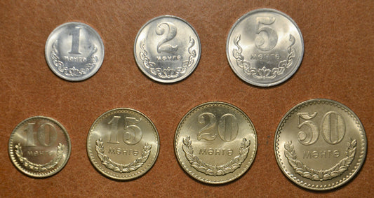 Mongolsko 7 mincí 1970-1981 (UNC)