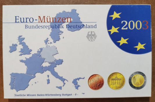 Nemecko 2003 "F" sada 8 euromincí (Proof)