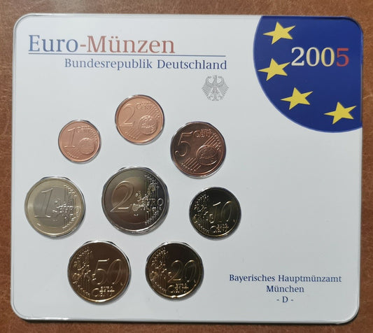 Nemecko 2005 "D" sada 8 euromincí (BU)